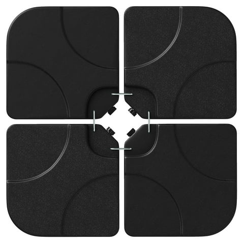 Costway 20'' Patio Offset Umbrella Base Stand Water Filled Base Weights Sand Plate Set Black