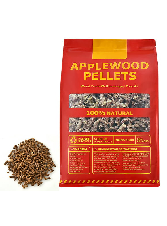 Costway 20lbs Apple Wood Pellets All-Natural for Smokers Pellet Grills BBQ Roast