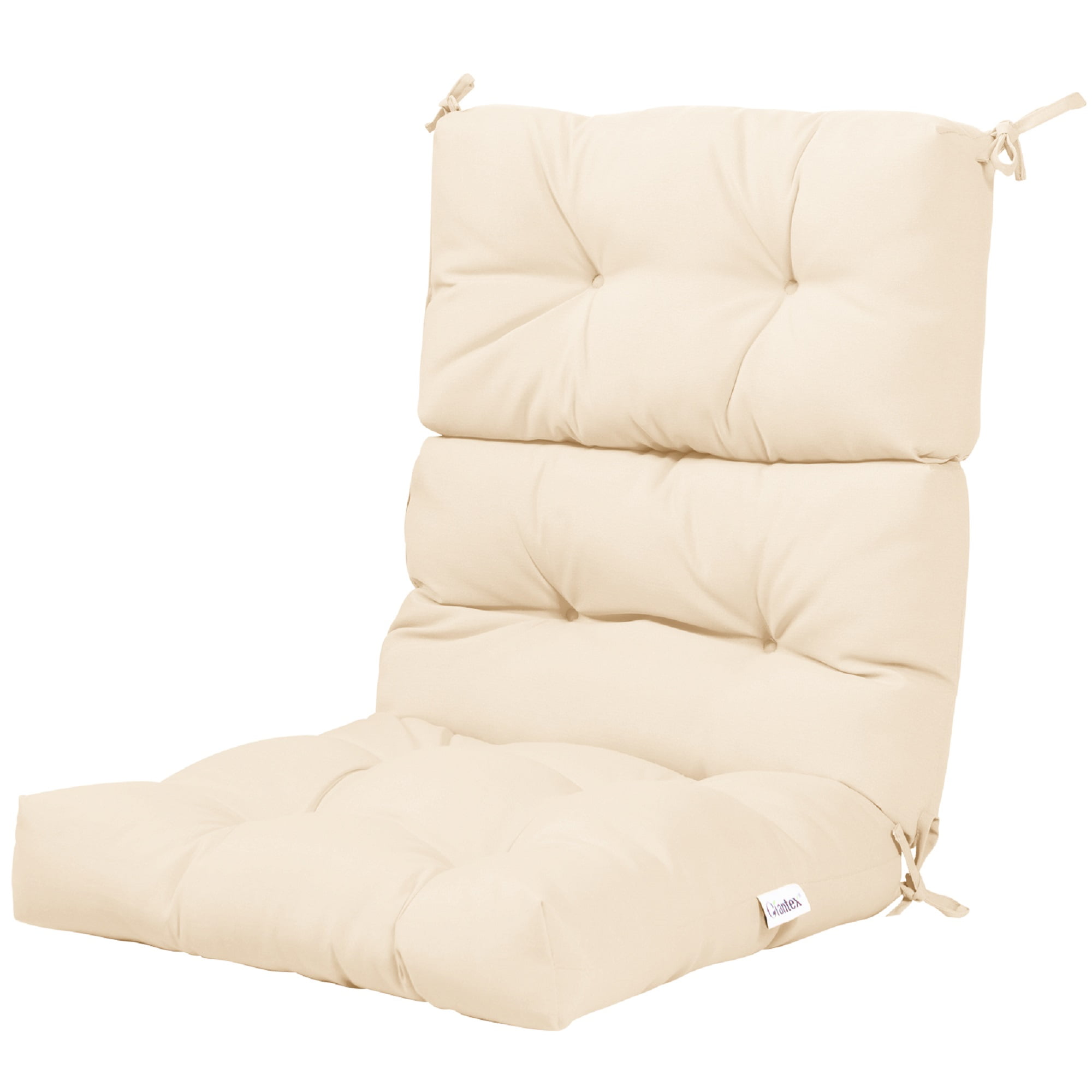 Costway 22'' x44''  Indoor Outdoor  Back Chair Cushion Tufted Pillow Patio Seating Pad Beige