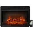 "Costway 23"" Electric Fireplace Insert Heater, 5000 BTU with Log Flame