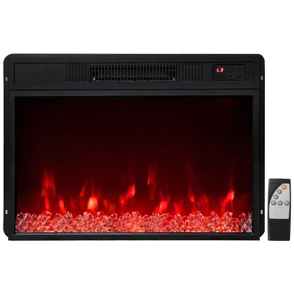 Costway 23 Electric Fireplace Insert with Remote Control, Adjustable Flame Color, 5000 BTU
