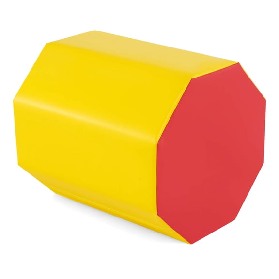 Costway 24.5" x 26" Octagon Gymnastics Mat Skill Shape Tumbling Mat with Thick Filling Yellow