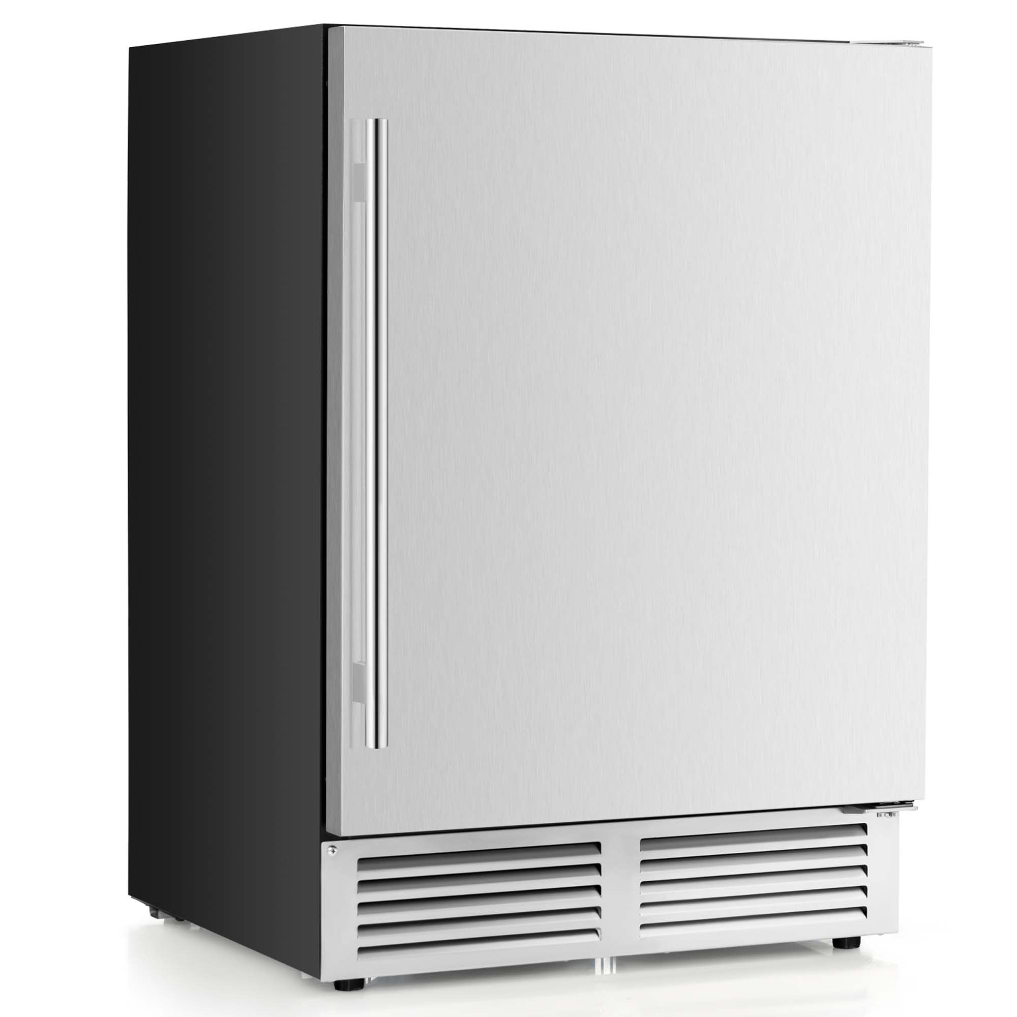 Silver Stainless Steel 24" Undercounter Beverage Refrigerator