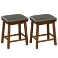 thumbnail image 1 of Costway 24'' Dining Bar Stool Set of 2 Counter Height Padded Seat Wood Frame Kitchen Brown, 1 of 9