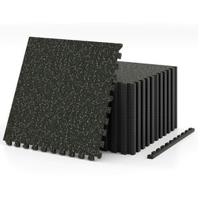 Costway 24 PCS 0.79” Thick Rubber Top Exercise Mat 96 Sq Ft Non-Slip & Shock Equipment