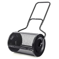Costway 24" Peat Moss Spreader Compost Spreader with Upgrade Side Latches & U-shape Handle Black