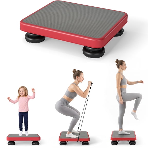 Costway 24” x 20” Kids Rebounder Bouncing Board Trampolines with Elastic Rope, Non-Slip Base & Feet Red