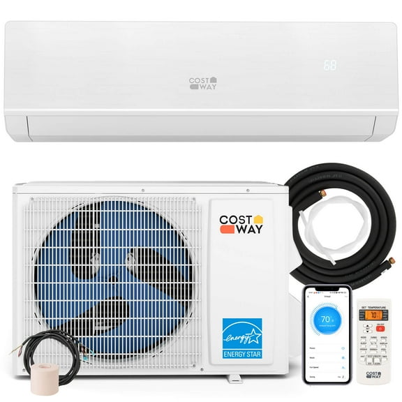 Costway 24000 BTU Mini Split Air Conditioner Heater with 2 Ton Heat Pump Installation Kit