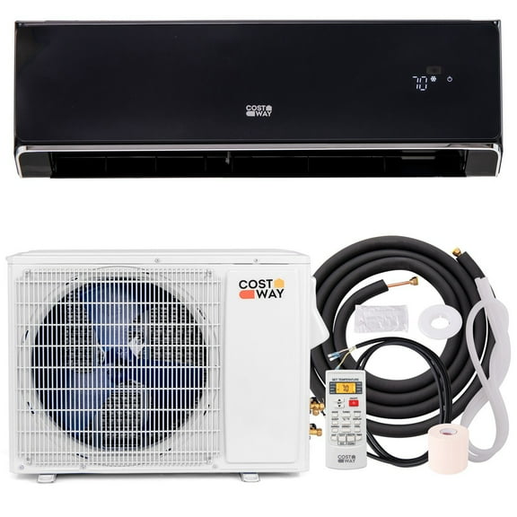 Costway 24000 BTU Wifi Enabled Mini Split Air Conditioner & Heater with Heat Pump Black