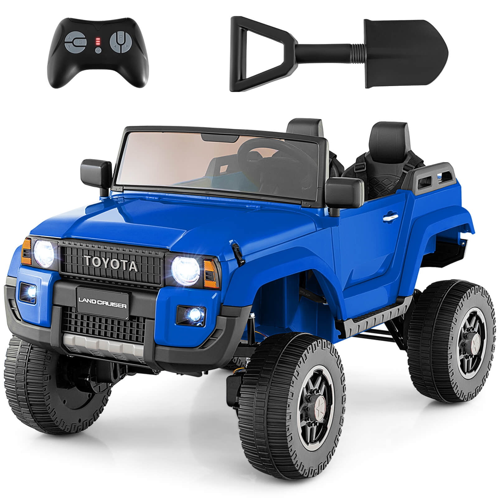 Costway 24V 2 Seater Ride on Car for Kids Licensed Toyota LC250 Ride on Truck with Remote Navy