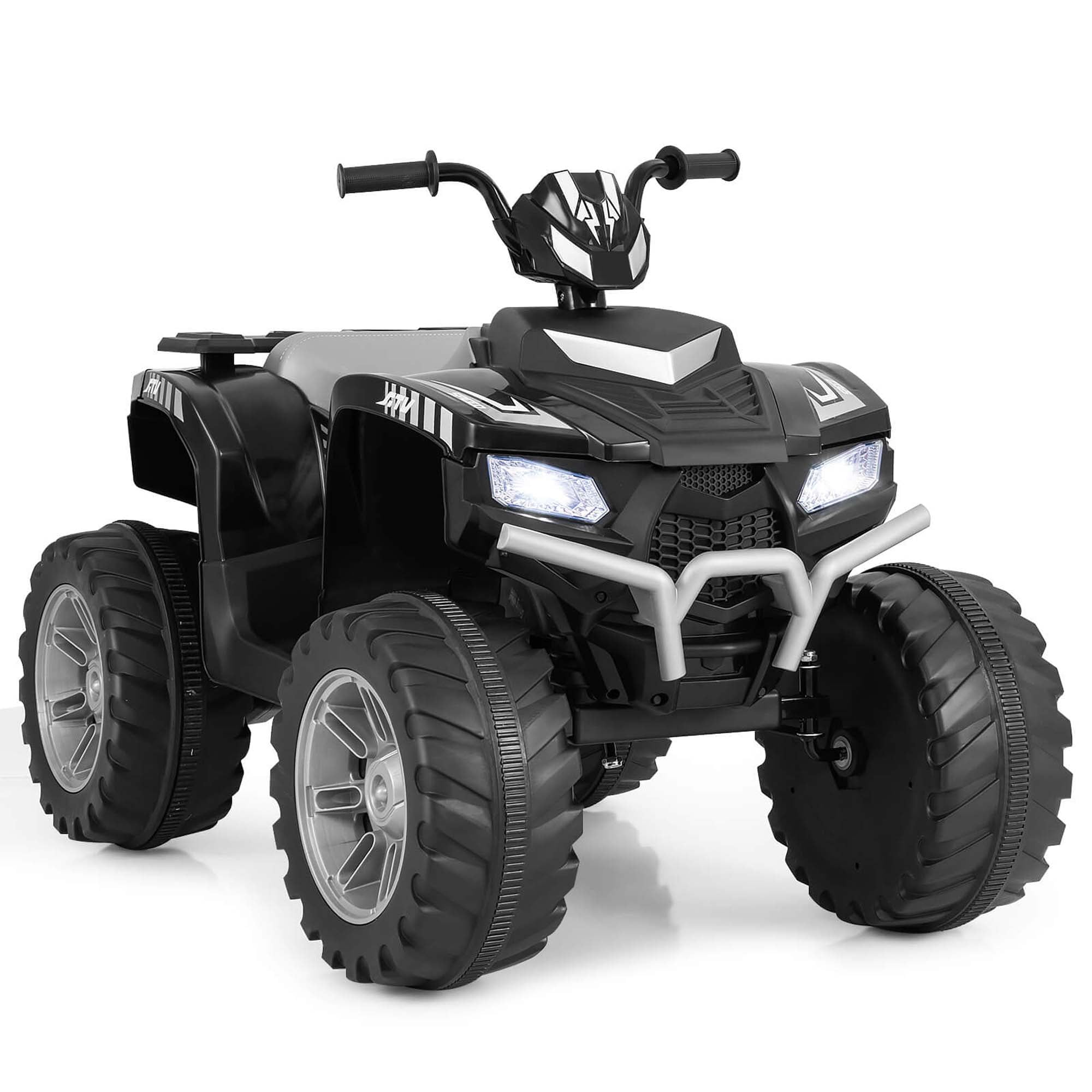 Costway 24V Kids Ride-On Electric ATV 4-Wheeler Quad Car with Wireless Connection Black