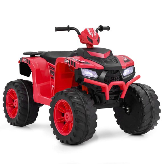 Costway 24V Kids Ride-On Electric ATV 4-Wheeler Quad Car with Wireless Connection Red