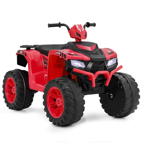 Costway 24V Kids Ride-On Electric ATV 4-Wheeler Quad Car with Wireless Connection Red