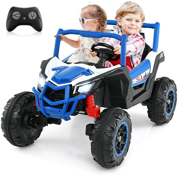 Costway 24V Kids Ride on UTV with 4 x 100W Powerful Engine Remote Control High/Low Speed Navy