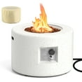 thumbnail image 1 of Costway 25.5" Round Terrazzo Propane Gas Fire Pit with Stainless Steel Burner & Lava Rocks, 1 of 10