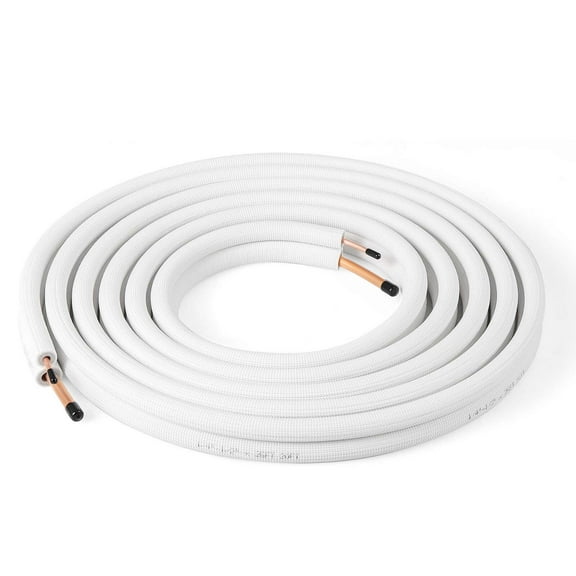 Costway 25 FT Air Conditioning Copper Tubing Hose Extension for Mini Split AC Includes 1/4 inch & 1/2 inch O.D. pipes