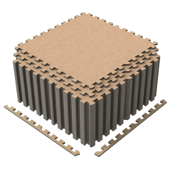 Costway 25 Pack-100 Sq.Ft. Foam Floor Tiles Interlocking Carpet Tiles with Edge Borders