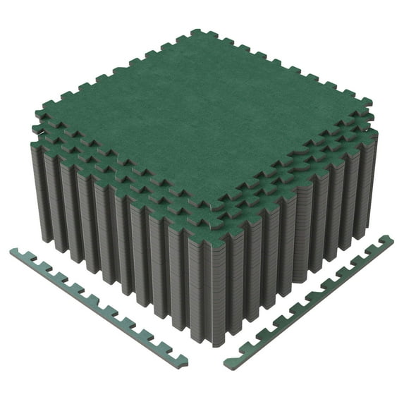 Costway 25 Pack-100 Sq.Ft. Foam Floor Tiles Interlocking Carpet Tiles with Edge Borders