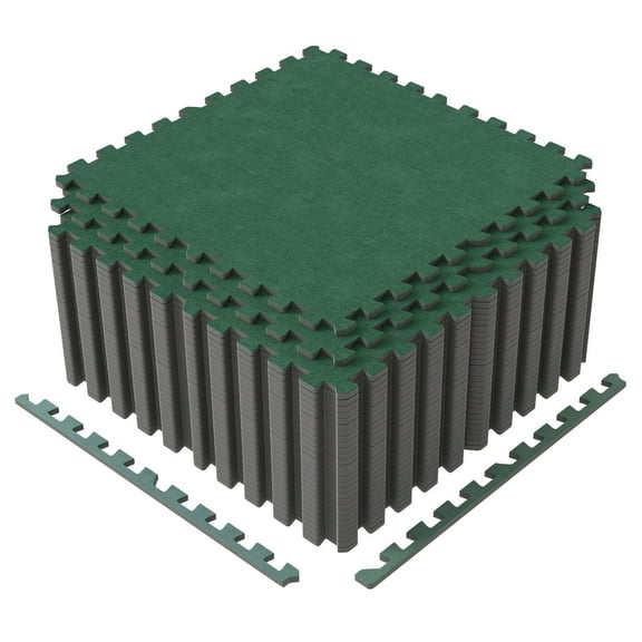 Costway 25 Pack-100 Sq.Ft. Foam Floor Tiles Interlocking Carpet Tiles with Edge Borders