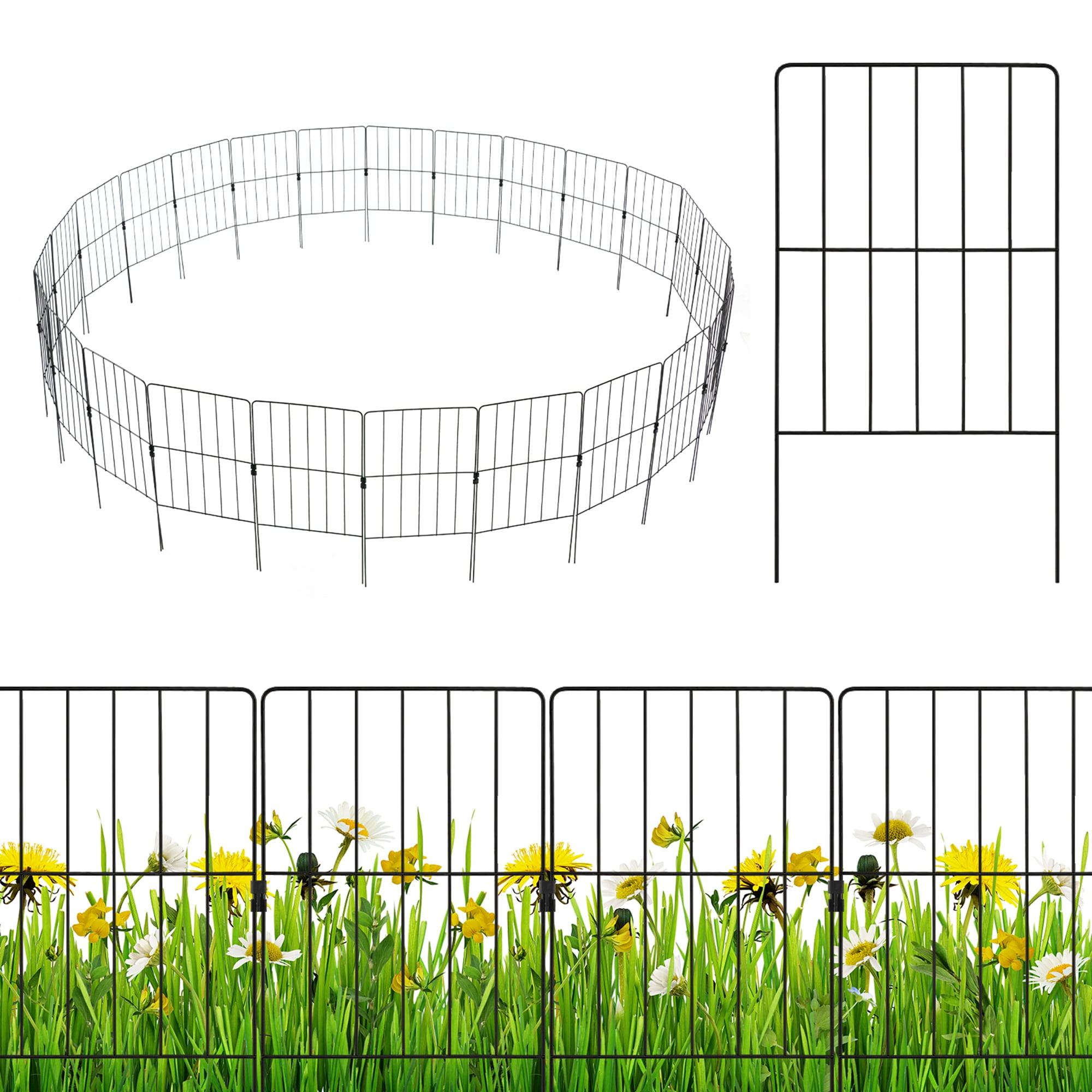 Costway 25 Pcs Steel Decorative Garden Fence, Rustproof