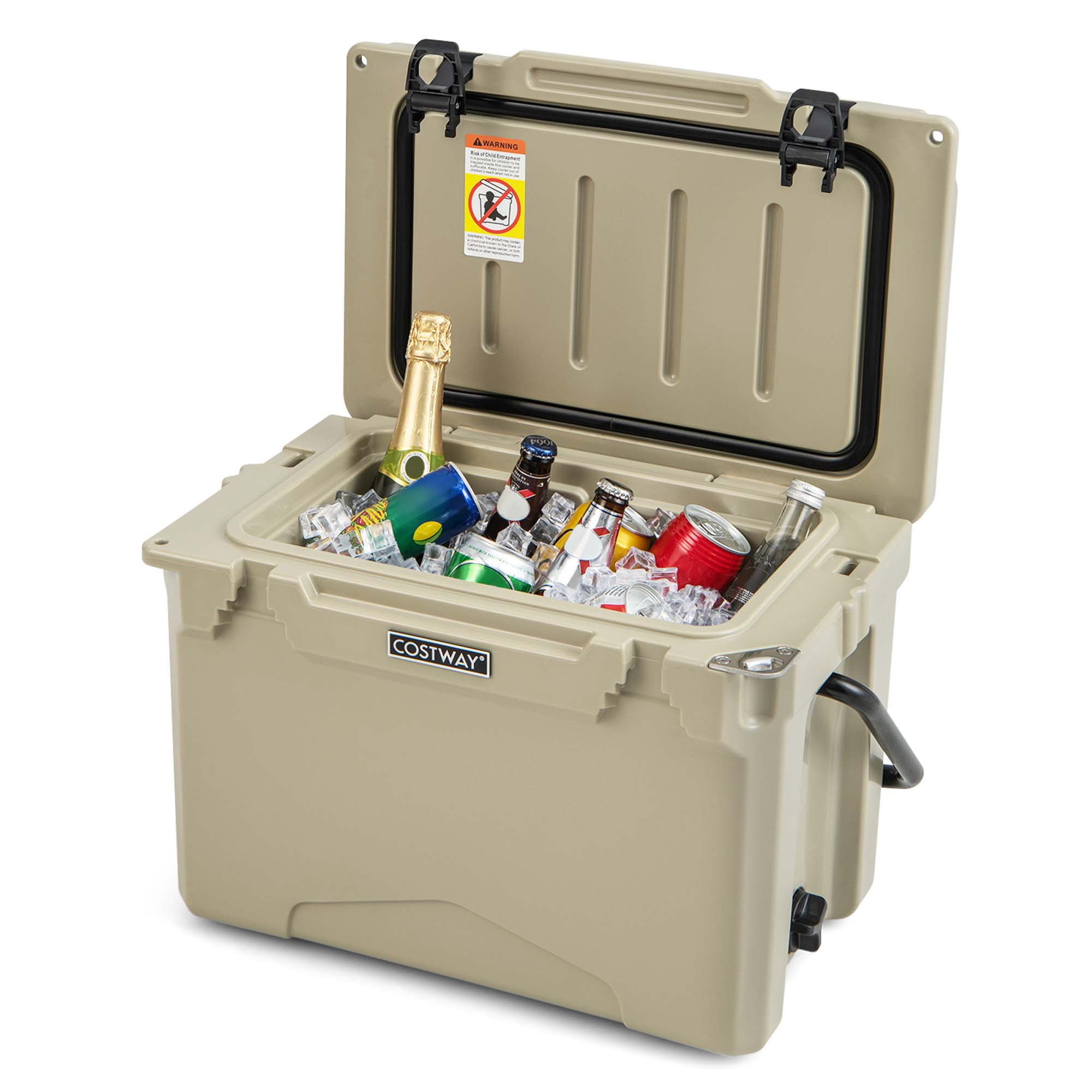 Costway 25 QT Portable Cooler Rotomolded Ice Chest Insulated Ice Box