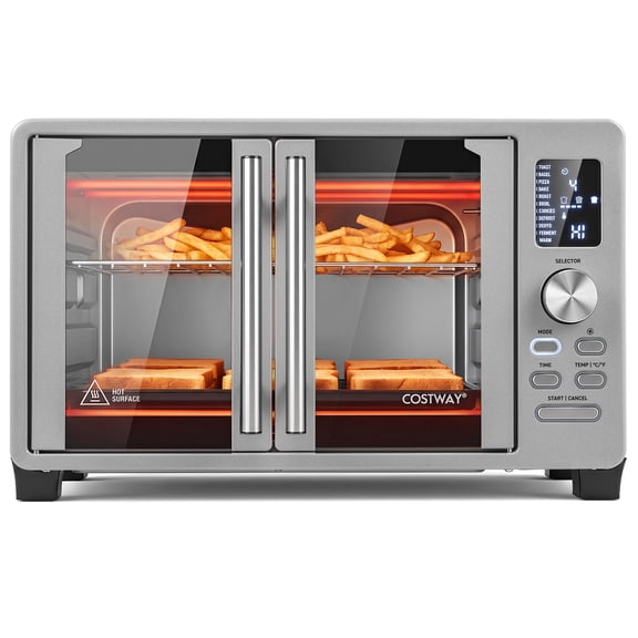 Costway 26.4 Quart French Door Convection Toaster Oven with 11 Presets, LED Display
