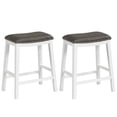 thumbnail image 1 of Costway 26-Inch Bar Stool Set of 2 Counter Height Saddle Stools with Upholstered Seat Gray, 1 of 8