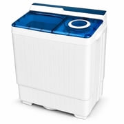 Costway 26lbs Portable Semi-automatic Washing Machine W/Built-in Drain Pump Blue