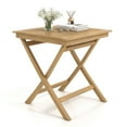 thumbnail image 1 of Costway 27.5" Patio Bistro Table with Slatted Tabletop Indonesia Teak Wood & Thickened Top, 1 of 10