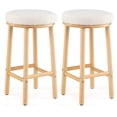 thumbnail image 1 of Costway 27" Bar Stools Set of 2 Upholstered Barstools with Boucle Fabric Seats Footrests, 1 of 7