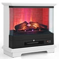 thumbnail image 1 of Costway 27'' Freestanding Electric Fireplace Heater w/ 3-Level Flame Thermostat White, 1 of 11