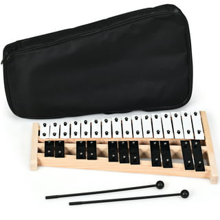 Anself 15 Note Glockenspiel Xylophone Wooden Base Colorful Aluminum Bars  with 2 Mallets Musical Instrument Percussion Gift