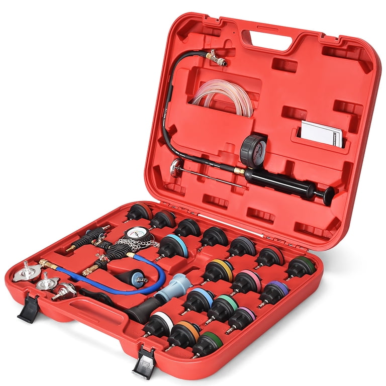 28pcs Radiator Coolant Pressure Tester Vacuum Refill Tool Kit For Most Vehicles,With Carrying Case,Blue 28pcs Radiator Coolant Pressure Tester Vacuum Refill Tool Kit For Most Vehicles,With Carrying Case,Blue
