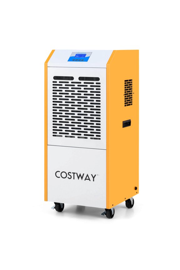 88-Pint(DOE) Dehumidifier with Pump 24H Timer & Wheels Yellow + White 9000 Sq. ft Coverage Area (MAX 290Pint at 95F, 90%RH)