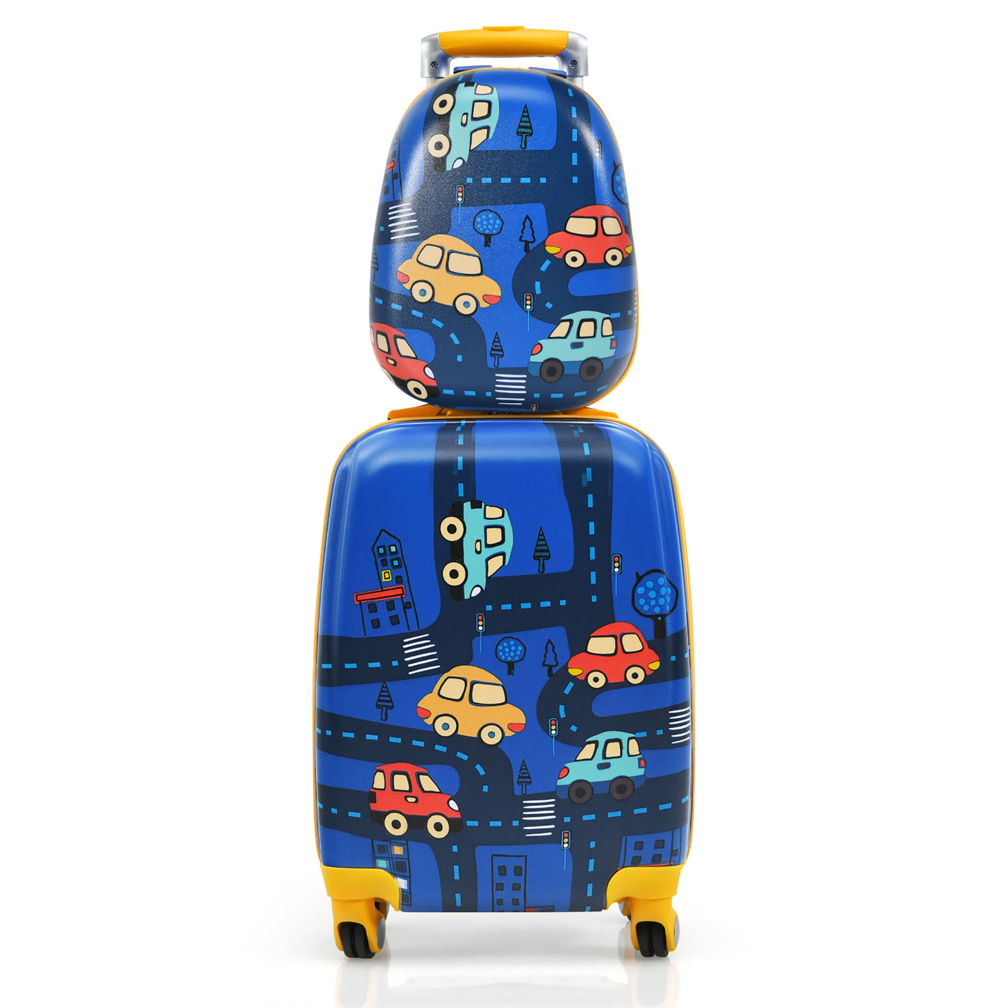 Costway Children s 2PC Luggage Set 12 Kids Backpack 18 Rolling Suitcase for Travel Walmart