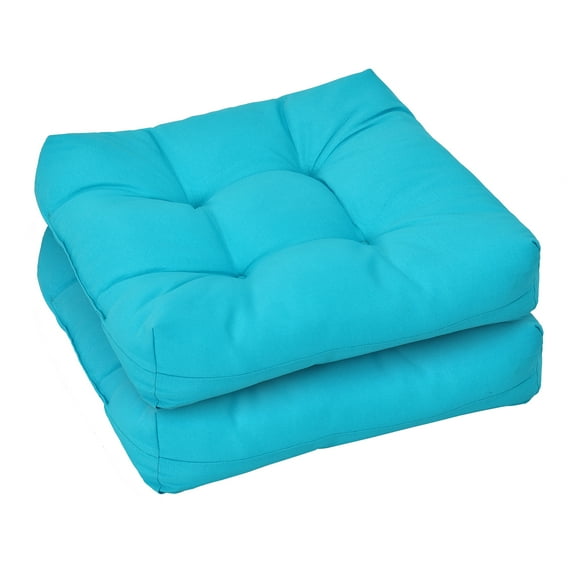 Costway 2 PCS 21'' x 21'' Patio Chair Seat Cushion Pads Indoor/Outdoor Turquoise
