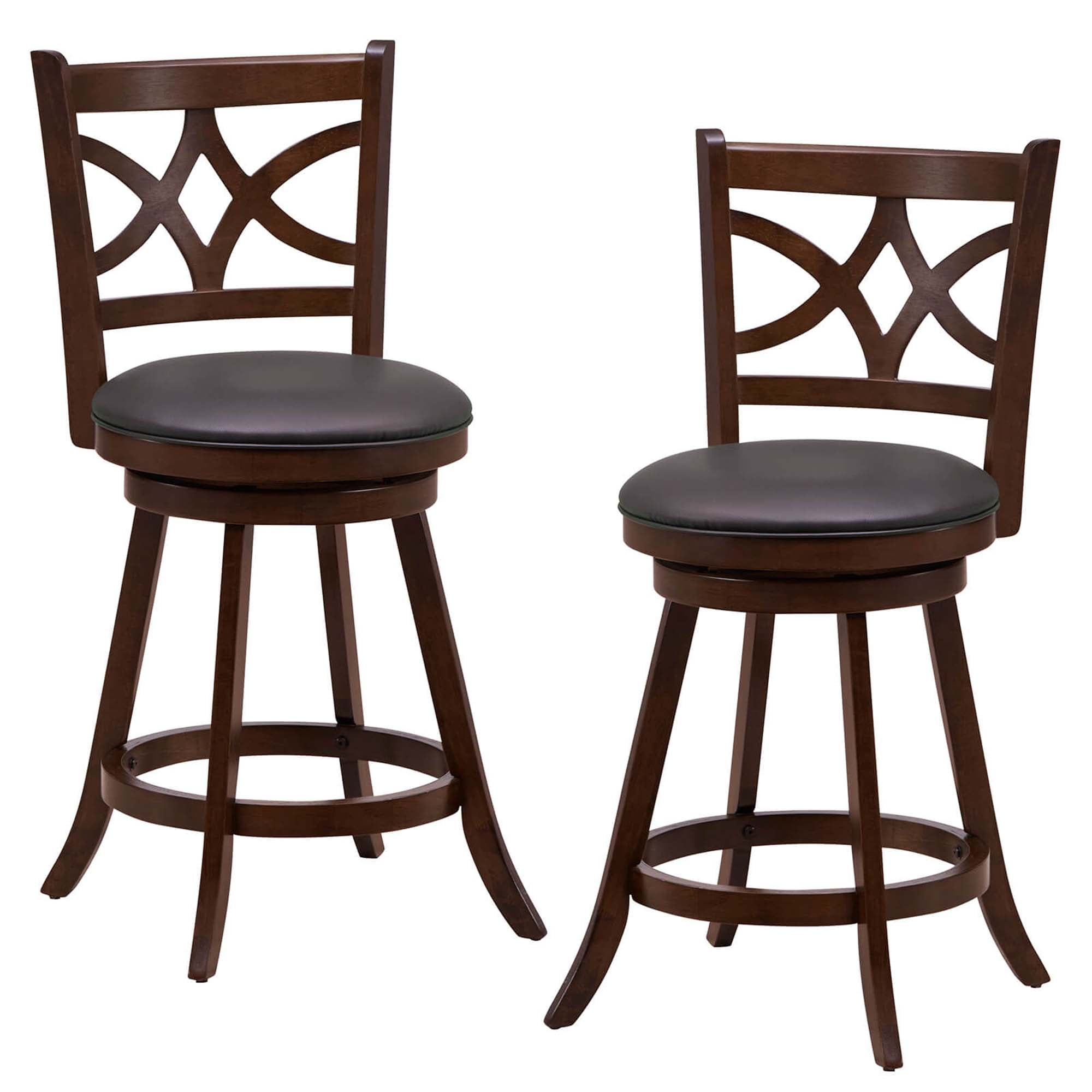 Costway Set Of 2 Counter Height 24 Inch Bar Stools With 360 Swivel   Costway 2PCS 24 Inch Bar Stools 360 Swivel Bar Chairs With PVC Leather Cushioned Seat 5559245c Ac64 4e00 Bcfa E1f6173bf754.b9f0a6f086117e2c401ef9a0d5cbae27 