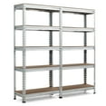 thumbnail image 1 of Costway 2PCS 5-Tier Metal Storage Shelves 60''Adjustable Shelves Silver, 1 of 12