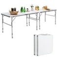 thumbnail image 1 of Costway 2PCS Folding Tables 8FT Height Adjustable Aluminum Picnic Table w/ Carrying Handle, 1 of 8
