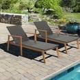 thumbnail image 1 of Costway 2PCS Patio Rattan Chaise Lounge Chair Recliner Back Adjustable Acacia Wood, 1 of 9