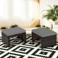 thumbnail image 1 of Costway 2PCS Patio Rattan Ottoman Cushioned Seat Foot Rest Furniture, 1 of 10