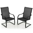 thumbnail image 1 of Costway 2pcs C-Spring Motion Patio Dining Chairs All Weather Heavy Duty Outdoor Black, 1 of 8