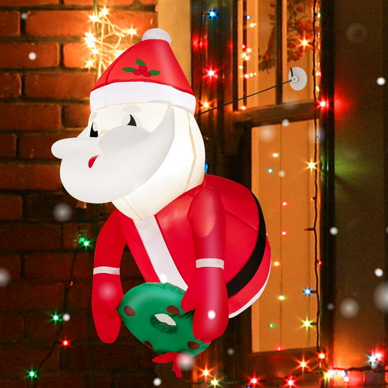 Costway Inflatable Christmas Santa Claus, 3.3FT, LED Wreath