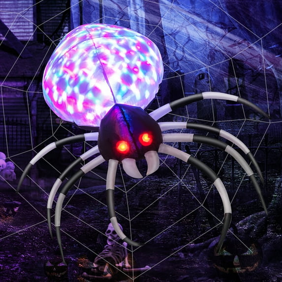 Costway 3.5 FT Wall Halloween Inflatable Spider Holiday Decor with Multi-Color Lights