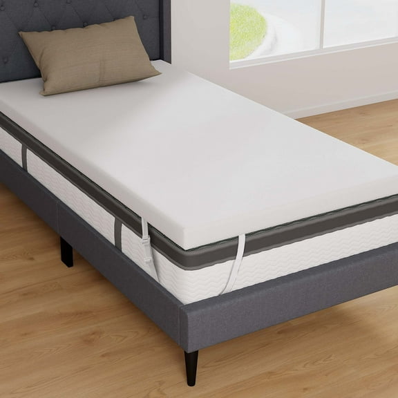 Costway 3" Gel-Infused Memory Foam Mattress Topper with Removable & Washable Cover Twin