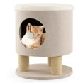 thumbnail image 1 of Costway 3-IN-1 Cat Condo Stool Kitty Bed with Scratching Posts & Plush Ball Toy Beige, 1 of 10