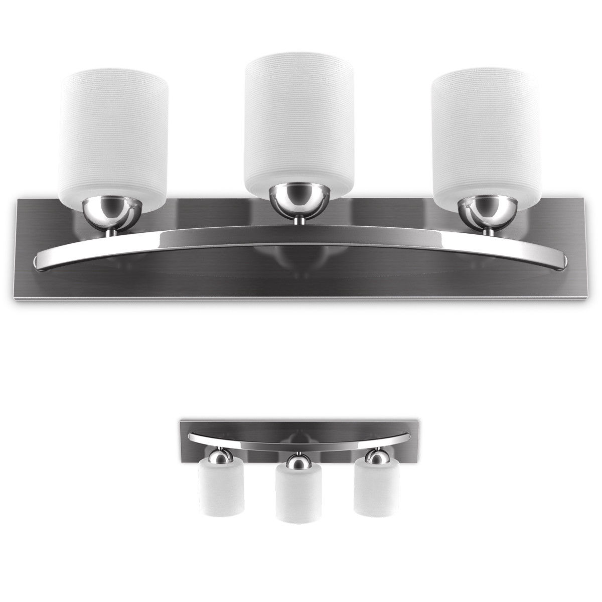 Costway 3-Light Wall Sconce, Bathroom Vanity Light with Clear Glass ...