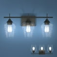 thumbnail image 1 of Costway 3-Light Wall Sconce Modern Bathroom Vanity Light Fixtures with Clear Glass Shade, 1 of 9