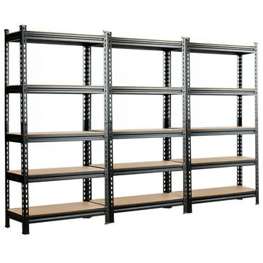 Costway 3 PCS 5-Tier Metal Storage Shelves 60'' Garage Rack Adjustable