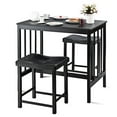 thumbnail image 1 of Costway 3 PCS Modern Counter Height 32.5'' Dining Set Table and 2 Chairs Kitchen Bar Furniture Black, 1 of 10